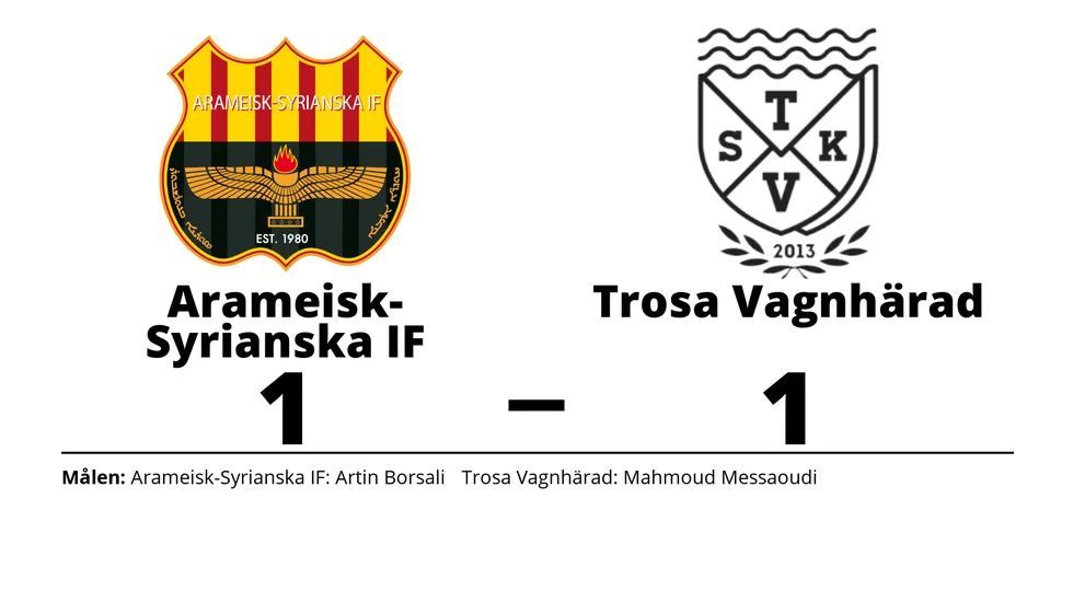 Arameisk-Syrianska IF spelade lika mot Trosa-Vagnhärad SK