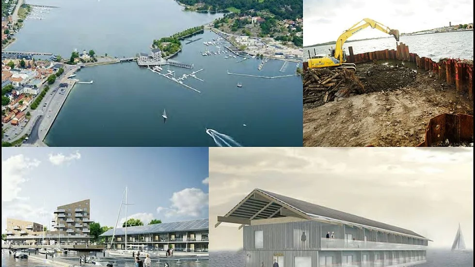 Nästa etapp. Slottsholmen är redan nu en byggarbetsplats, men nu är det dags för bygglovsprövning för nästa etapp: En flytande huskropp. Tre bilder från arkitektbyrån visar hur huskroppen ska se ut, och dess läge vid Slottsholmen.
