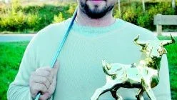 Vann Toro-cup. Christer Åkerblom från Loftahammar vann årets Toro Cup och fick därmed det fina vandringspriset efter en väl förrättad tävling.