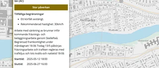 Trafikstörningar genom Skellefteå – nattliga vägarbeten