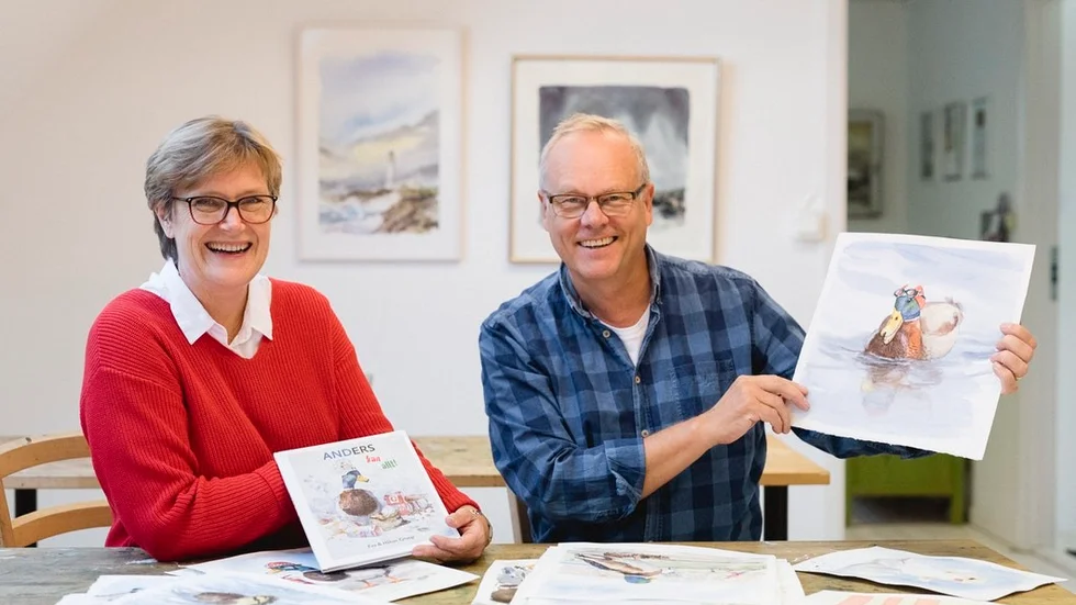 Eva och Håkan Groop har tillsammans skrivit och illustrerat boken om Anders som presenteras på Galleri Fiskhuset i samband med lördagens LitterArt Gästabud.