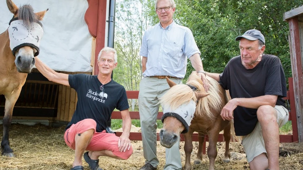 Bengt Sunesson, Anders Eriksson och Olle Ekström. Anders Eriksson har arbetat på Hovstallet, som hovslagare och tävlat i VM.