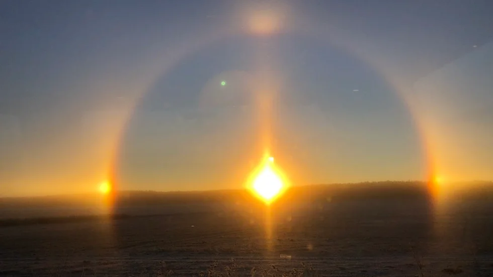 Halon över Eskilstuna på onsdagsmorgonen var mycket tydlig.