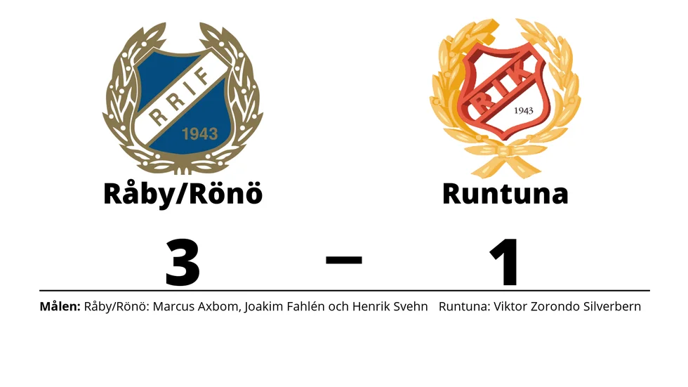 Råby-Rönö IF vann mot Runtuna IK