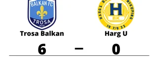 Harg U utklassat av Trosa Balkan borta