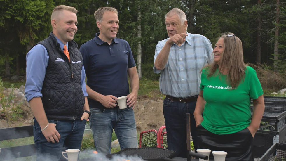 Gruppledarna för partierna i Samverkan Luleå: Thomas Söderström (L), Samuel Ek (KD), Dan Ankarholm (SJVP) och Carola Lidén (C).