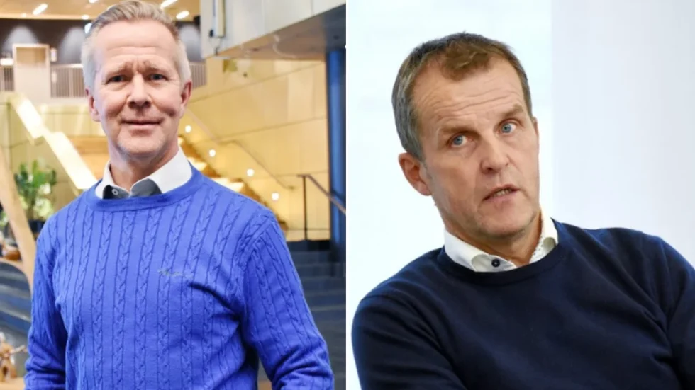 Mats Taaveniku (S) tillträdande kommunalråd och Gunnar Selberg (C), avgående kommunalråd.