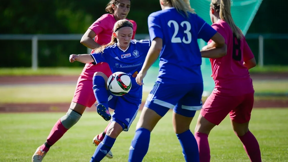 Ebba Sjögren var en av många duktiga spelare i DFK Värmbol mot Dalhem