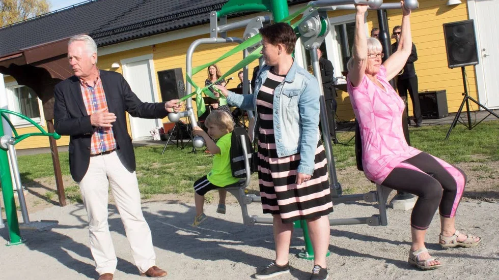 Så här såg det ut när utegymmet i Valla invigdes för två år sedan. Nu är det Sköldinges tur.