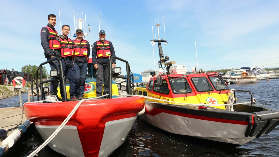 Michael Alsafar, Robin Gustavsson, Håkan Lundberg och Johan Hedin körde upp den nya båten från Kalmar där de också fick en utbildning på båten.