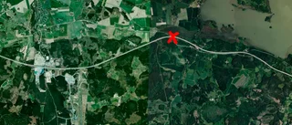 Singelolycka på E 20 – bil in i viltstängslet