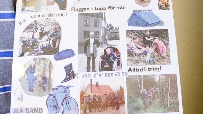 När Hans Carreman slutade vid Gruvberget fick han denna tavla av sina arbetskamrater. "Den är jag rädd om."