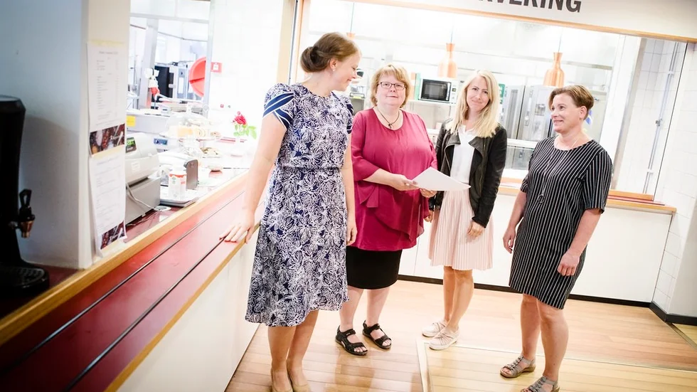 Josefin Sandqvist, verksamhetschef för särskilt boende för äldre, Ulrica Truedsson, ordförande i vård- och omsorgsnämnden, Josefin Nyberg, dietist och Annelie Hedberg, ordförande i service- och tekniknämnden.
