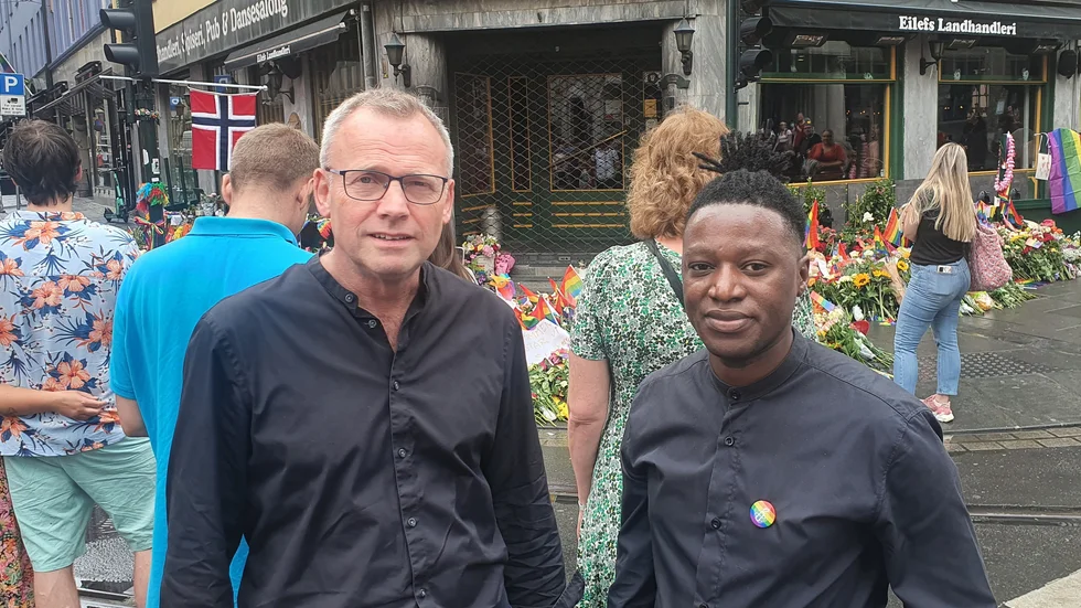 Jan och Evans dagen efter dödsskjutningen nära en gaybar i Oslo.