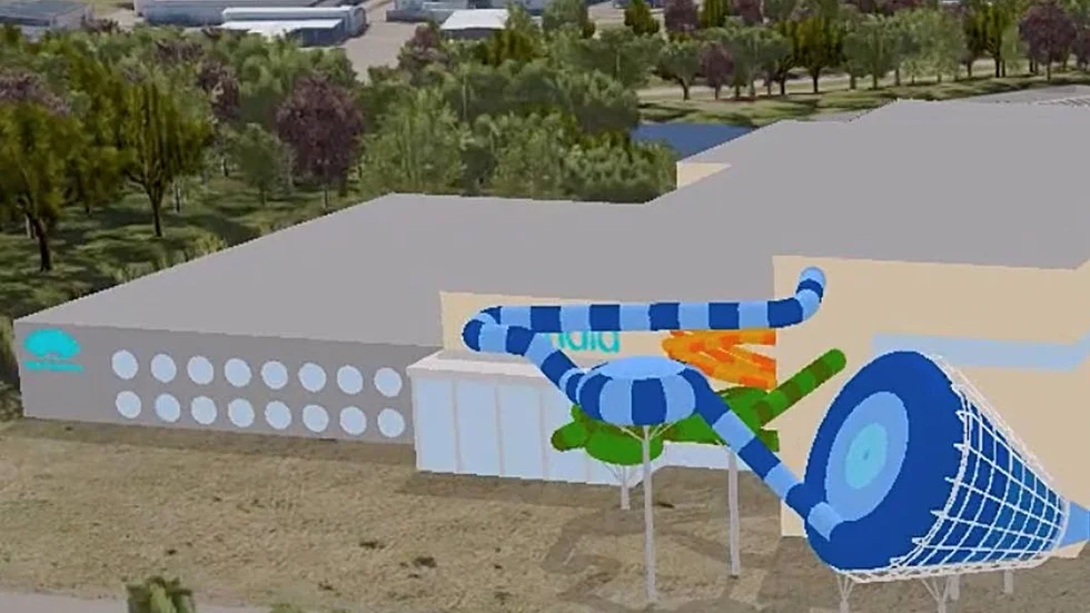 Motala kommun nya simhall byggs i den östra delen av det planerade Lalandia-komplexet i Furuldsområdet.