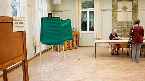 Vallokalen i Hjorteds församlingshem.