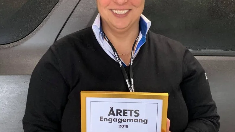 MaterialMännens vd Linda Carlsson var både glad och stolt när företaget prisades på Happy Homes årliga konferens på onsdagen.