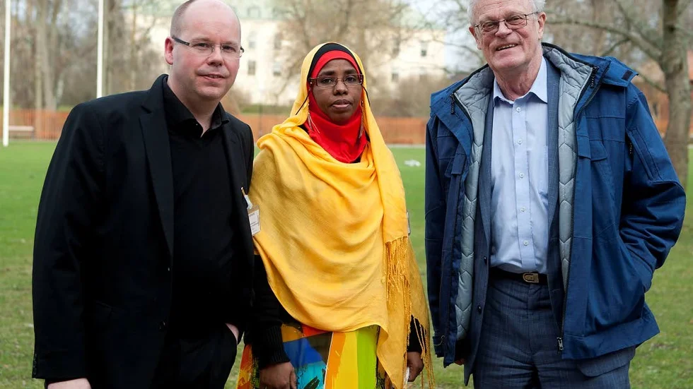 Uppmärksammad. För sitt projekt Drop-in för tjejer blev Patrik Johansson och Fadumo Omar av Riksidrottsförbundets ordförande Björn Eriksson.