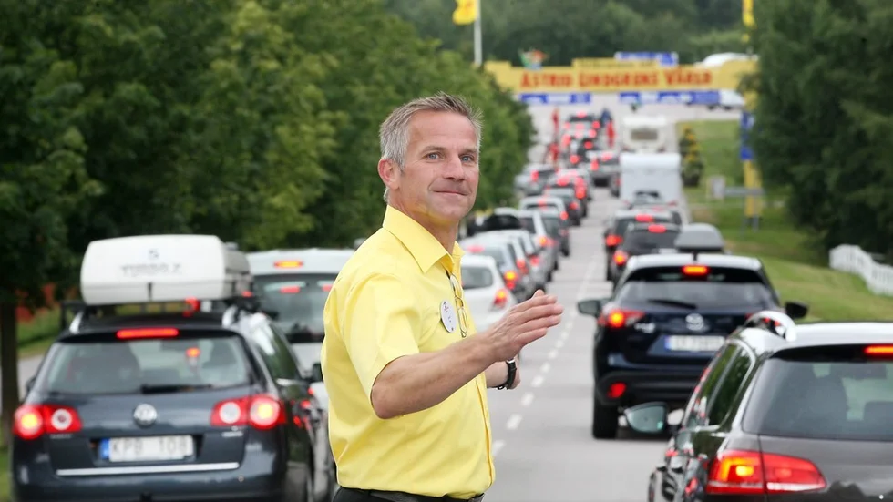 "Våra besökare vet att våra föreställningar börjar på ett visst klockslag och då är det ibland många som vill komma hit precis lagom till det", säger vd:n Jocke Johansson.