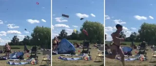 Kraftfull virvel chockade badgäster