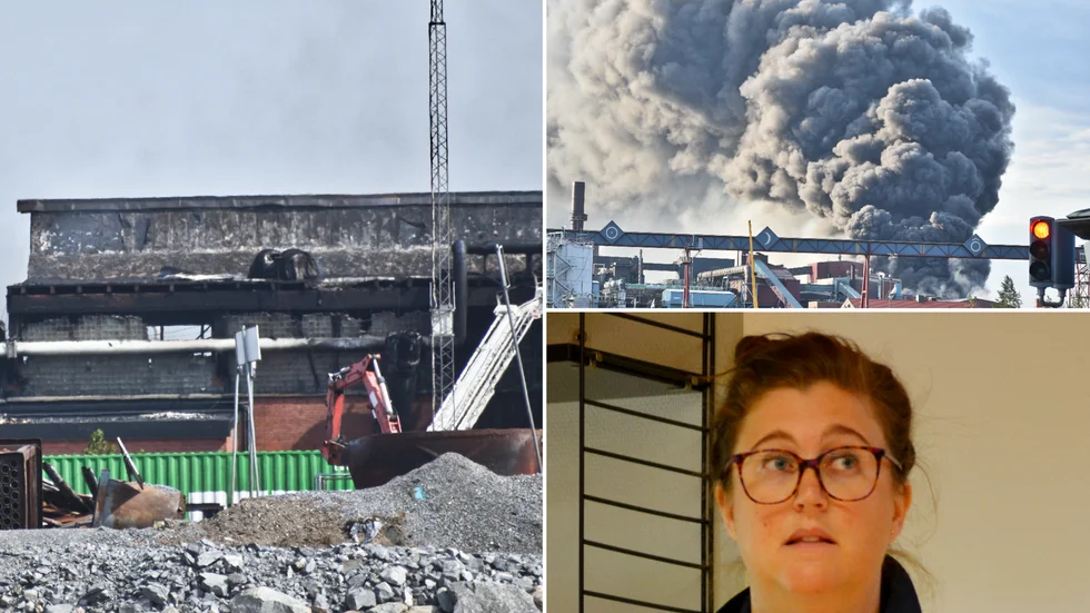 Platschef Linn Andersson berättar att de ännu inte kunnat undersöka den nedbrunna byggnaden.