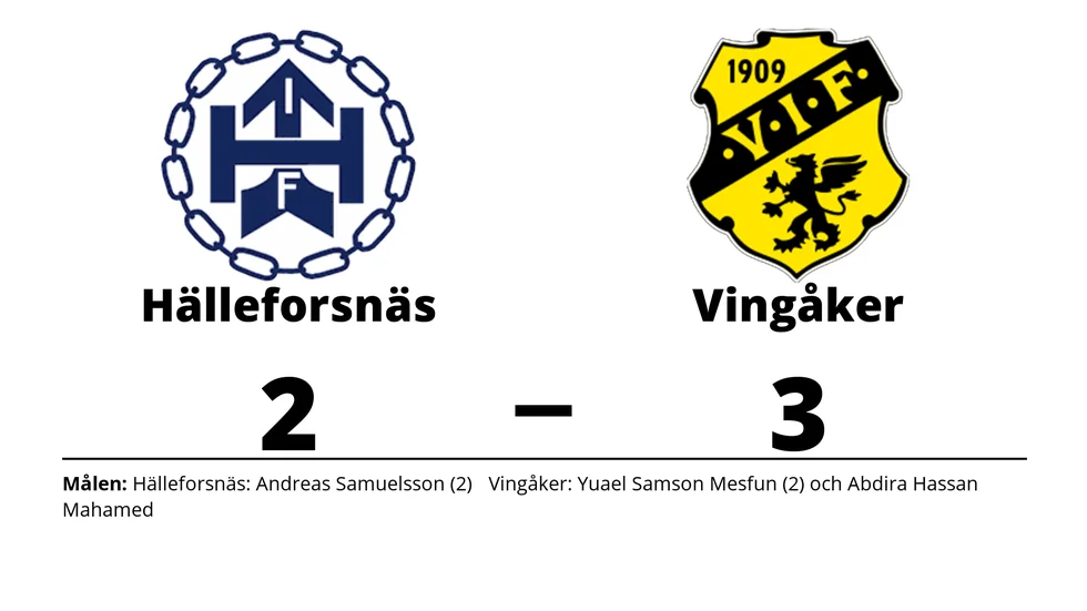 Hälleforsnäs IF förlorade mot Vingåkers IF