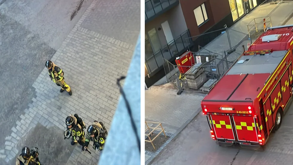 Räddningstjänsten ryckte ut till adressen på Sveagatan på söndagskvällen.