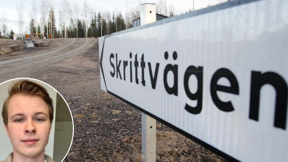 Intill Skrittvägen ska det bli ett nytt bostadsområde. På bild ses också William Rytterström. 