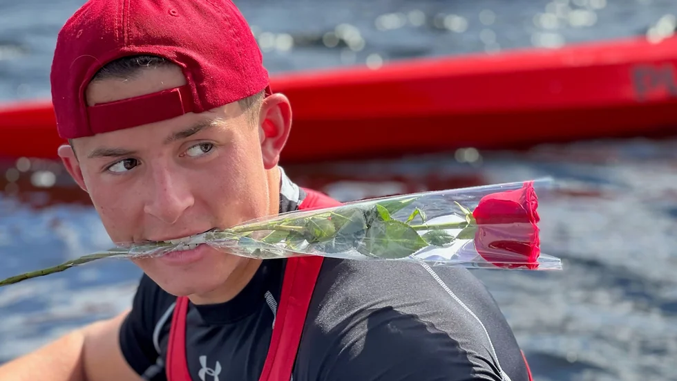 Johan Myrberg, Luleå Kajakklubb, tog guld, silver brons i helgens tävlingar i Hofors. 