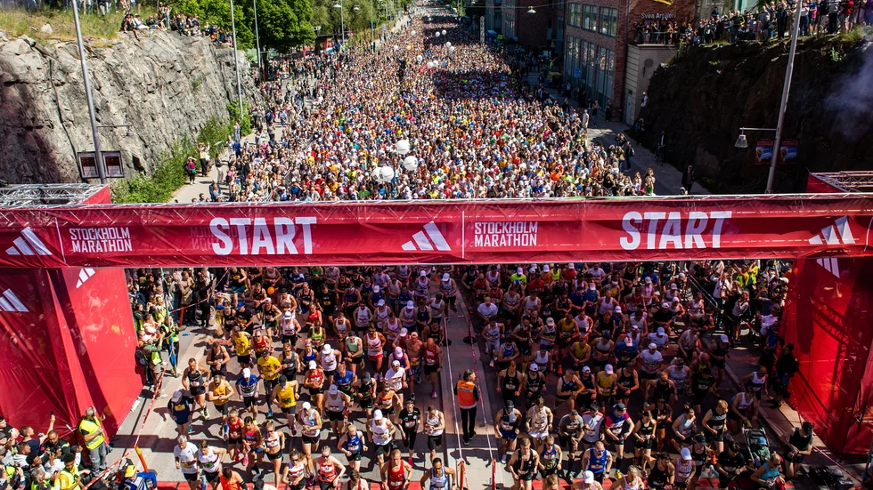 230603 Löpare startar under Stockholm Marathon den 3 juni 2023 i Stockholm. 
Foto: Johanna Wallen / BILDBYRÅN / kod JW / JW0058