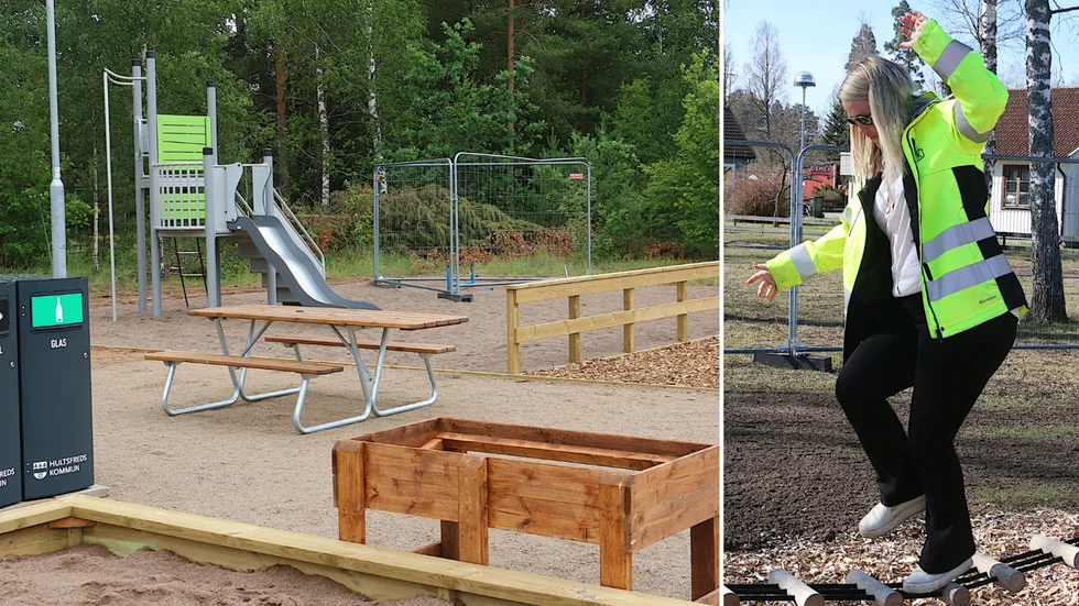 Med nya lekredskap, boulebana och grillplats är det meningen att den nya lekparken i Rosenfors ska bli en mötesplats över generationsgränserna, säger Jennie Konradsson.