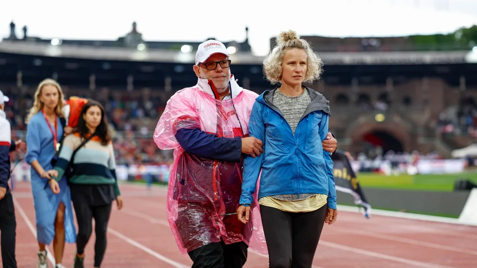 Aktivister protesterade under Diamond League-galan.