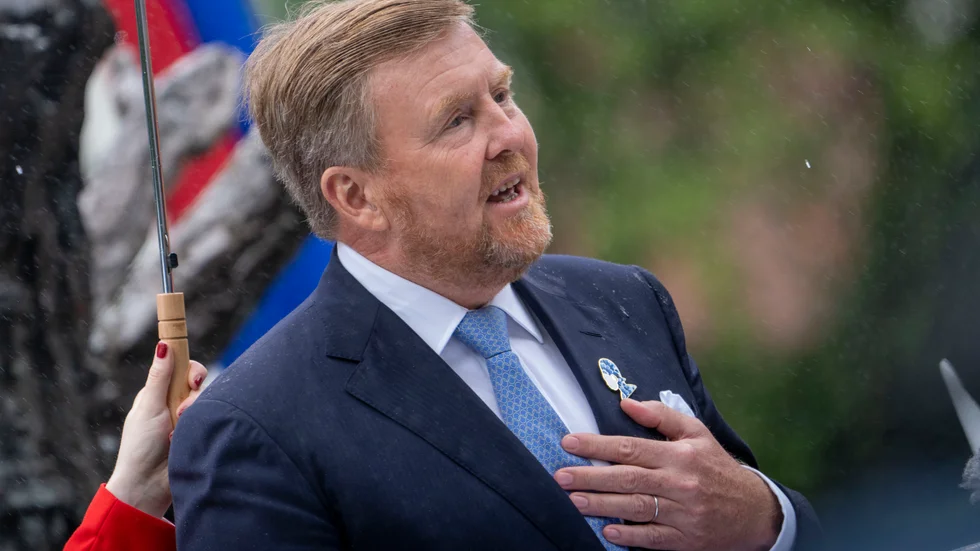 Nederländernas kung Willem-Alexander under sitt tal i Amsterdam.