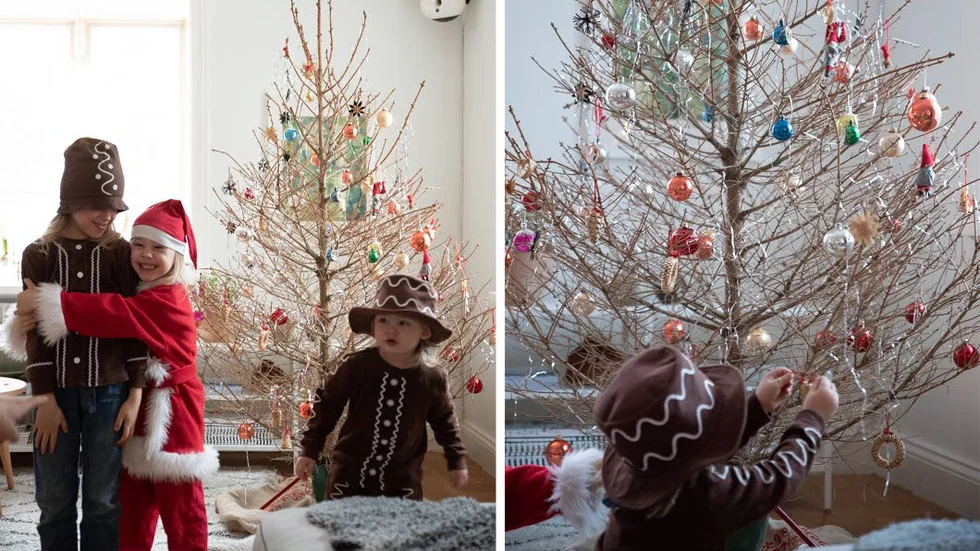 Inredningsstylisten och influencern Amelie von Essen kör på en brun gran i år.
