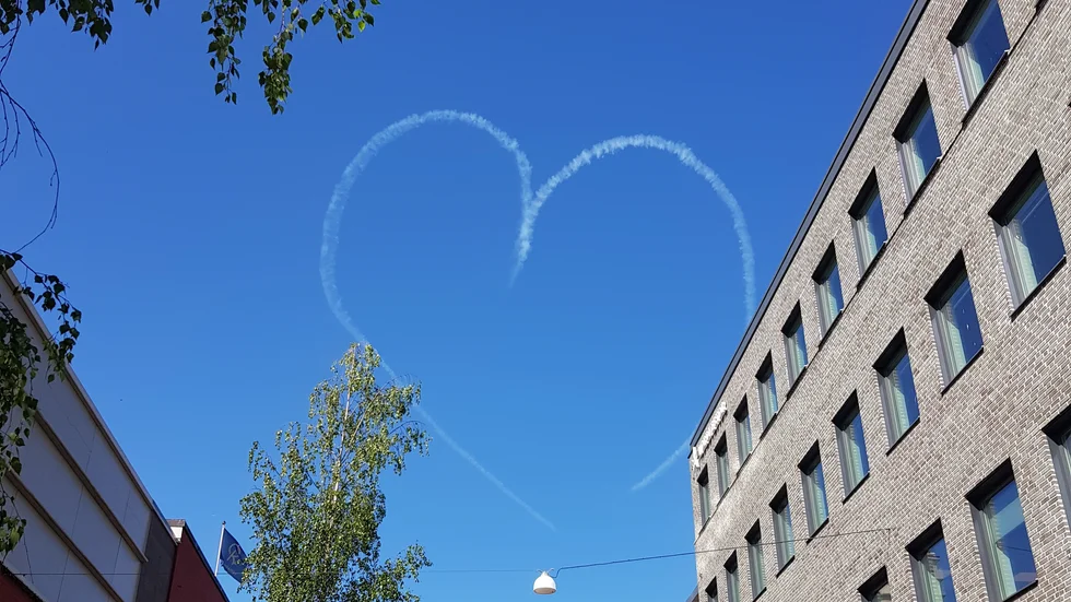 Hjärtat syntes i några minuter vid klockan 15.30.