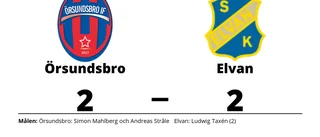 Örsundsbro och Elvan delade på poängen
