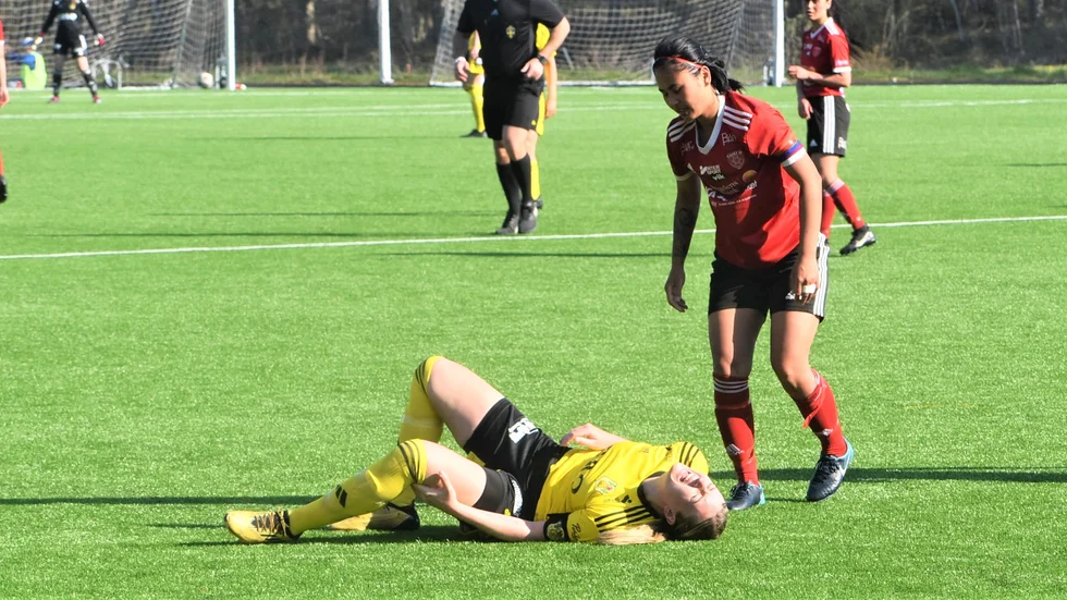 Vimmerby IF:s skyttedrottning Nathalie Johansson åkte på en fotskada mot Tjust. 