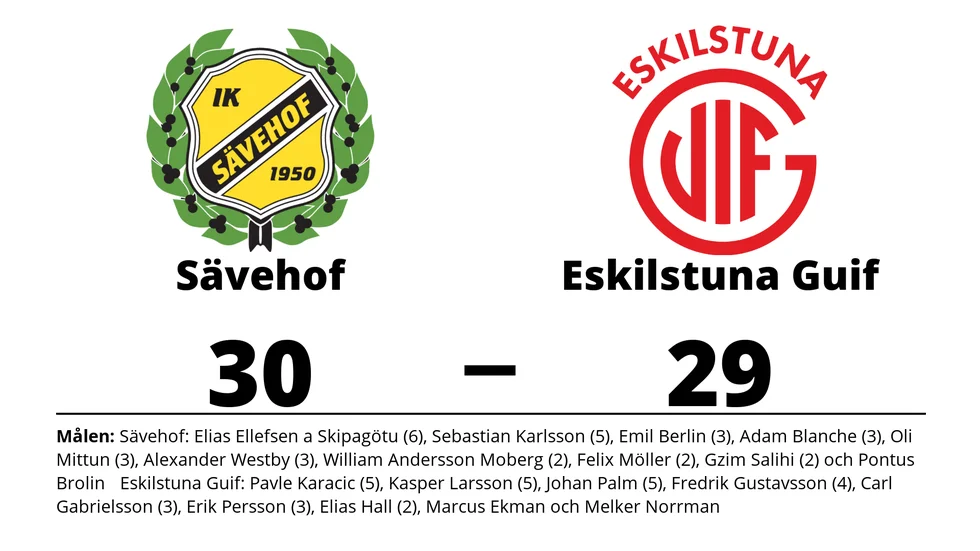 IK Sävehof vann mot Eskilstuna Guif