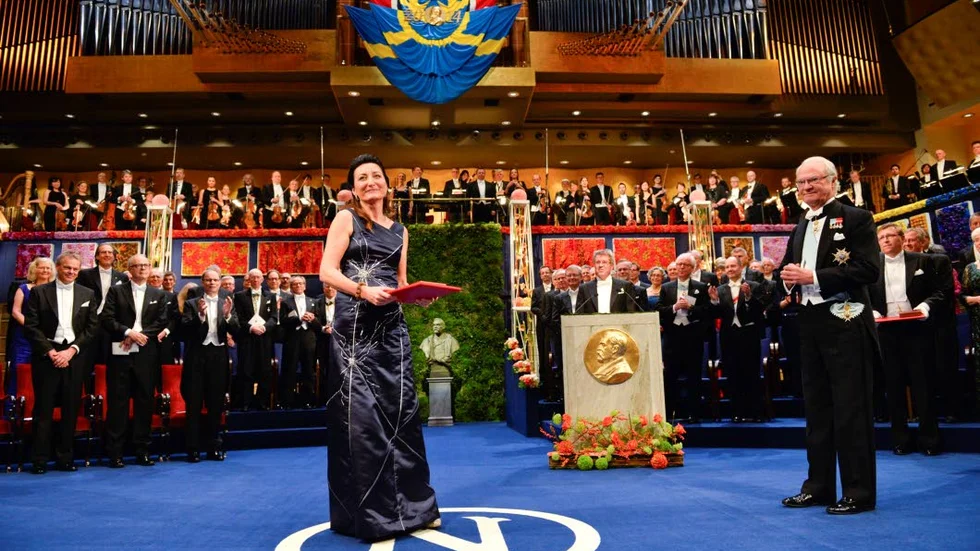 Prisad forskning. Nobelpristagaren i medicin, May-Britt Moser, i konserthuset i Stockholm.