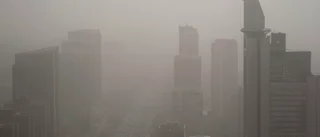 Sandstorm bäddar in Peking