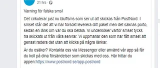 Postnord varnar för falska SMS