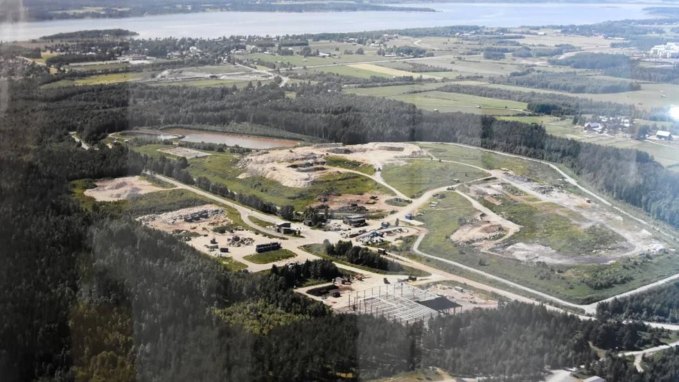 Deponin för sulfidjord planerades hamna i skogsområdet nedan till vänster.