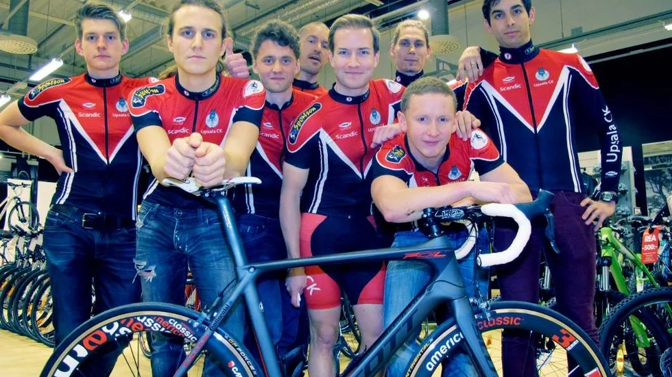 Pressträff med Upsala CK. Från vänster: Karl-Axel Zander, Fredric Sjöberg, Staffan Arvidsson, Henrik Lundberg, Jonathan Nargell, Robin Vesterberg, Marcus Steijffert, David Bartolomé.