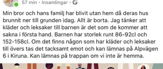 Efter branden: Barnen har varken kläder eller leksaker