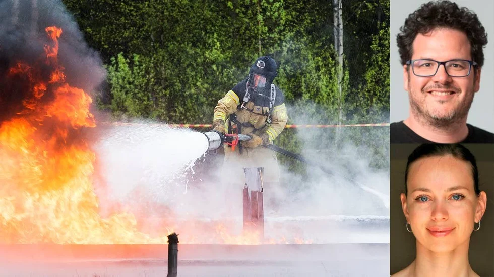 Ivan Cerebante och Jurate Kumpiene vill hitta en saneringsmetod för PFAS. Den farliga kemikalien användes bland annat i brandkämpningsmedel.