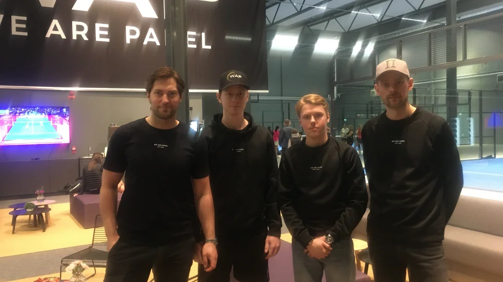 Jesper Bärgård, Erik Äng, Markus Svensson och Morgan Hassel är de som främst kommer att basa för Enköpings nya padelhall. 