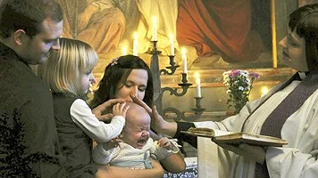 Dopgudstjänst i Skäfthammars församling som är i en akut ekonomisk kris.