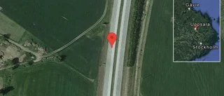 Stopp på E4 på grund av en singelolycka