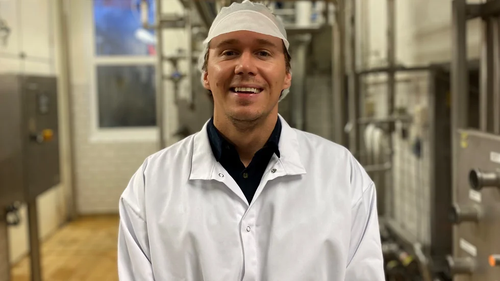 Oscar Hallinder, ny vd på Glada bondens mejeri i Boxholm sedan 1 januari 2022.