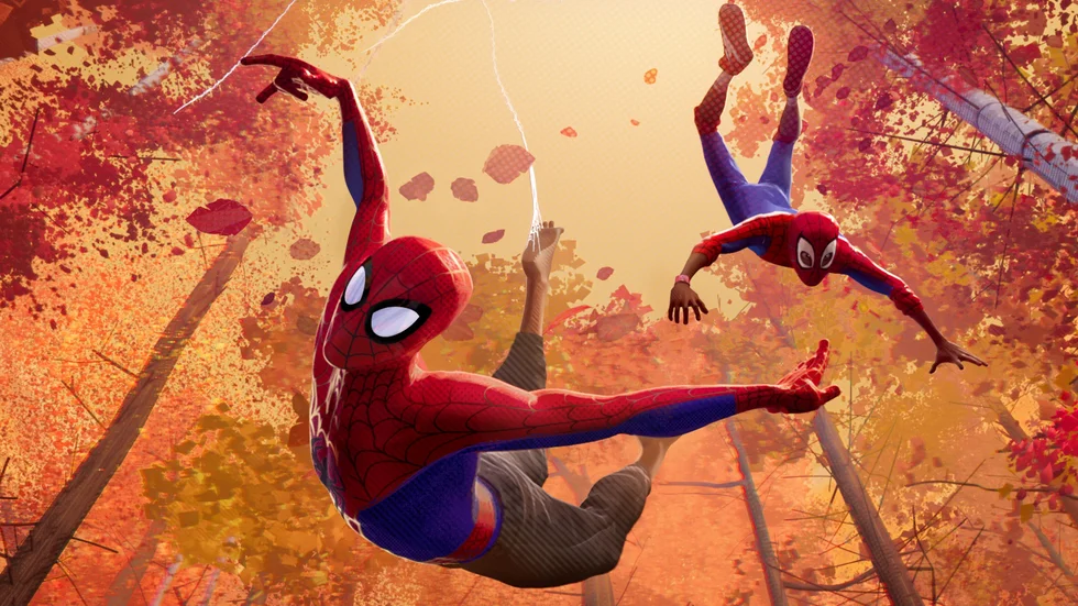Peter Parker och Miles Morales i "Spider-Man: Into the Spider-Verse". 